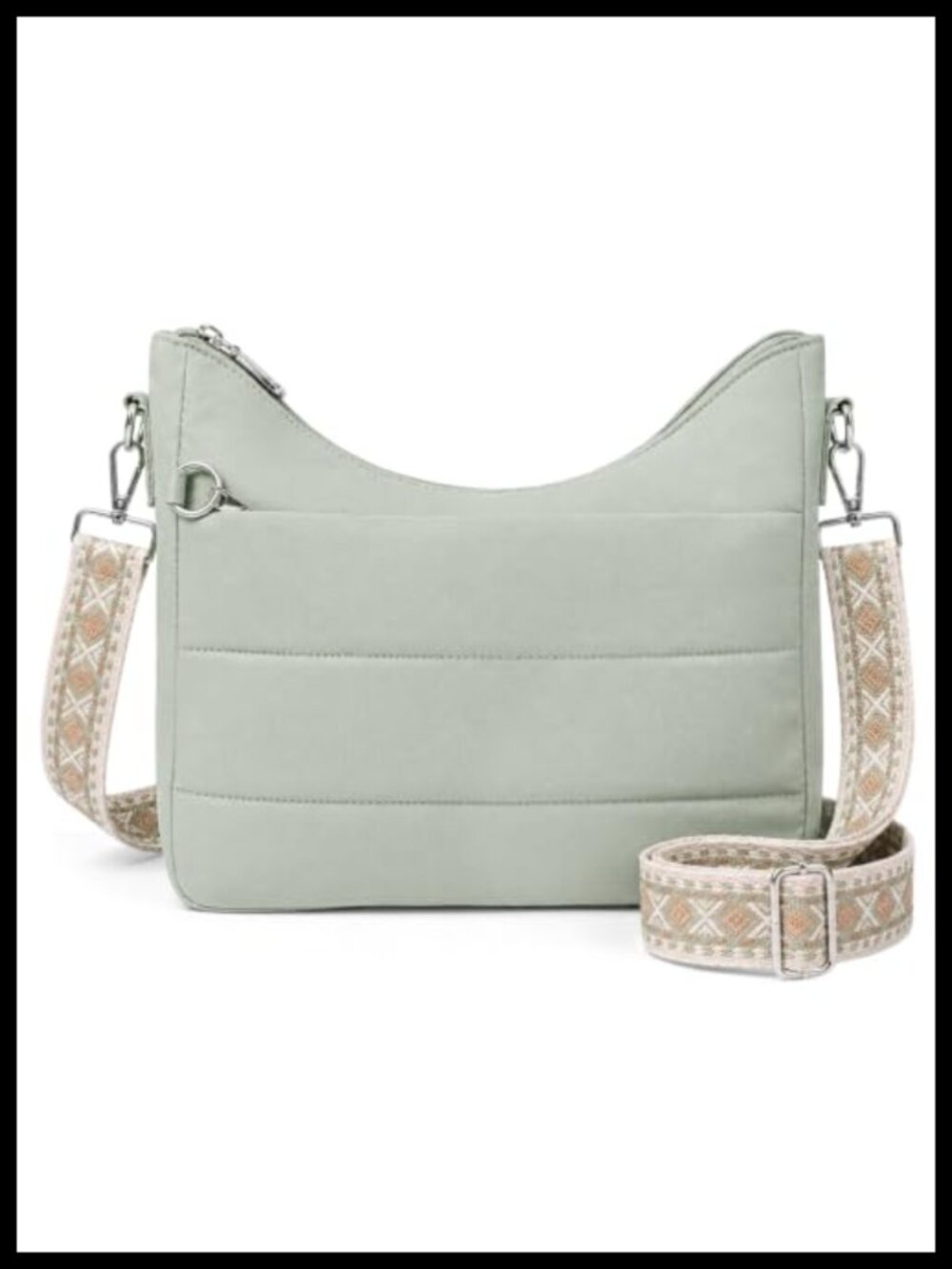Quilted Nylon Crossbody Hobo Shoulder Bag Anti Theft Travel Purse